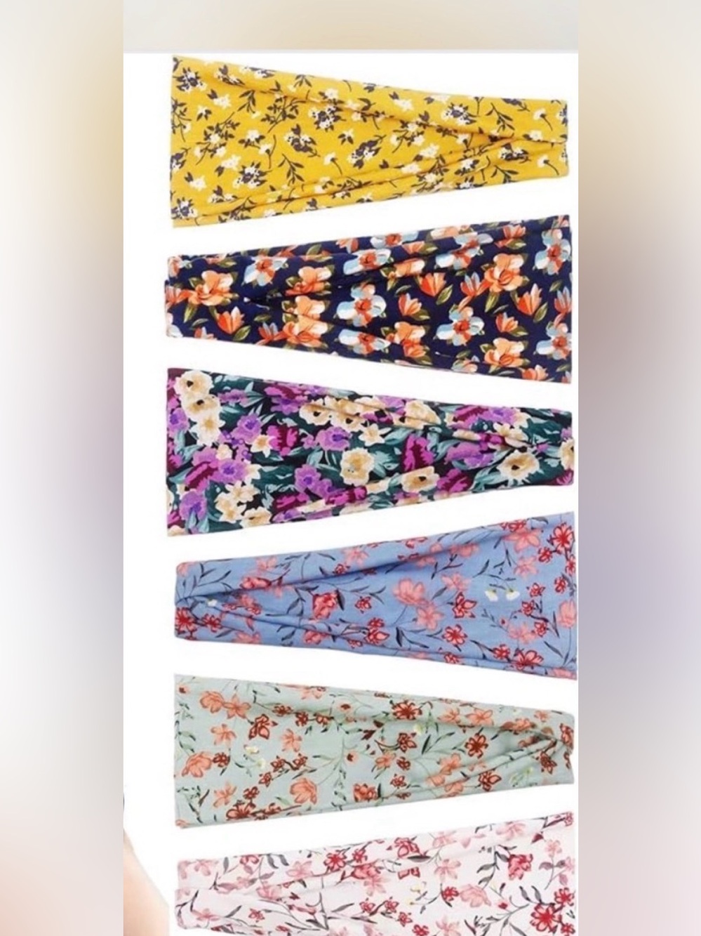 NWT Pack of 6 Huachi Boho Floral Wide Nonslip Fabric Headbands